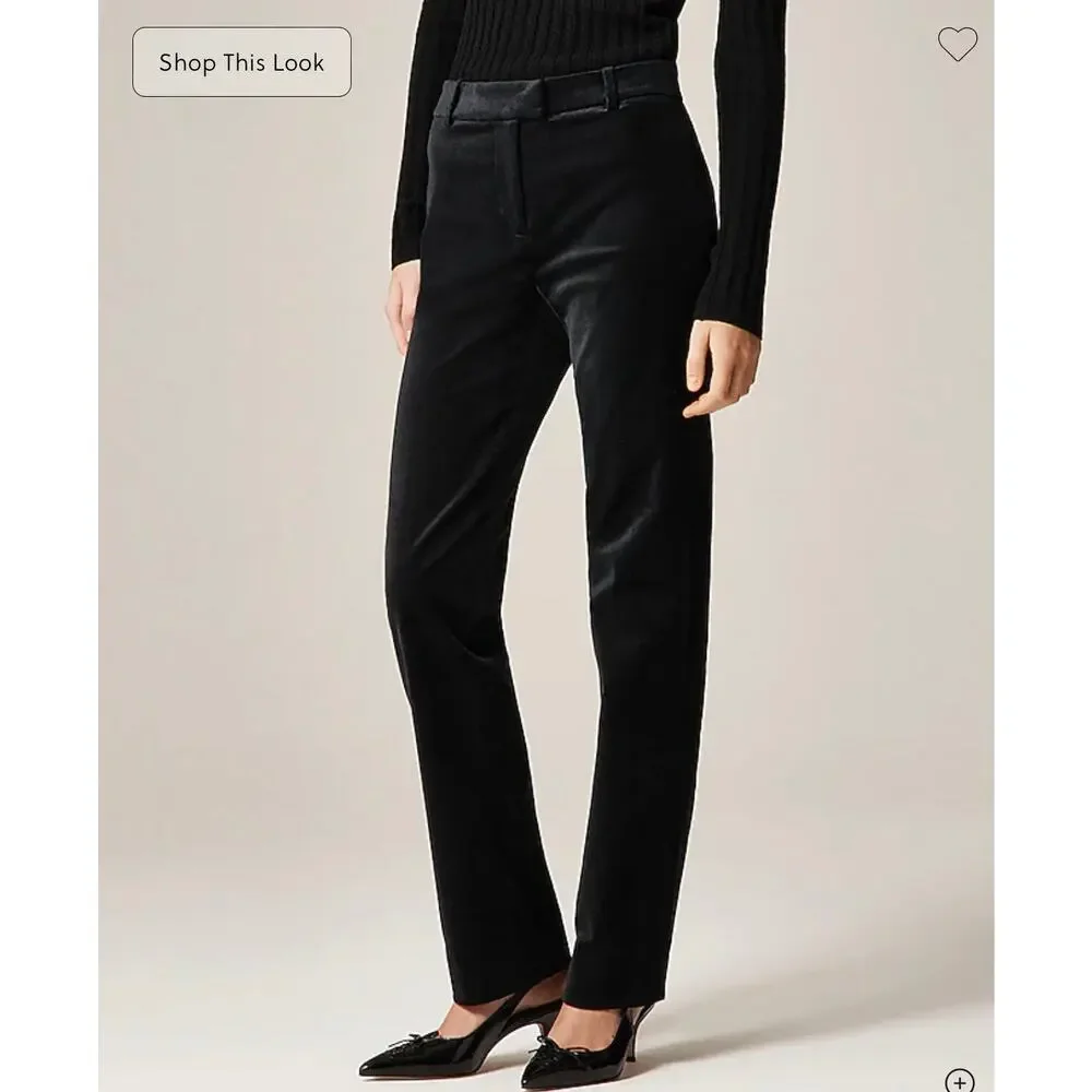J. Crew Stella pant in velvet Black NWT size 00P